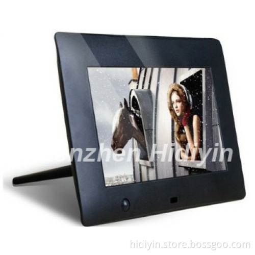 elegent black 7inch digital photo frame build in battery